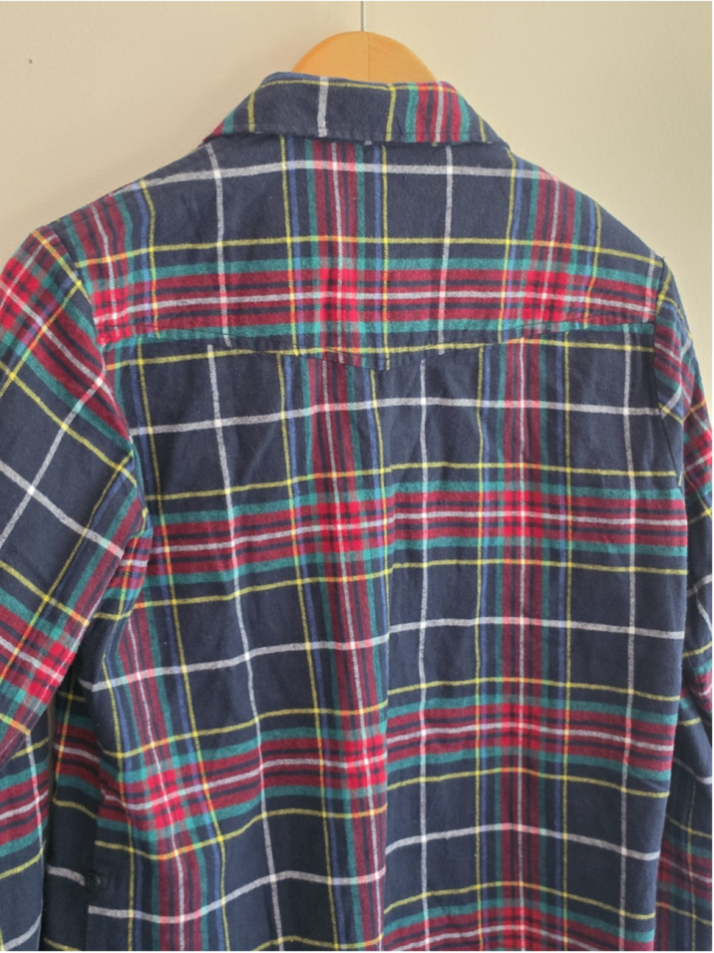 Matchstick M Plaid Flannel Button Up Long Curved Hem Gorpcore Grunge Soft M - Picture 6 of 14